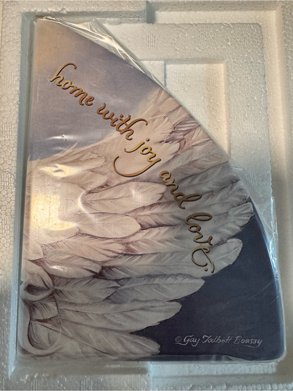 Home With Joy And Love Decorative Angel Wing Plaque
